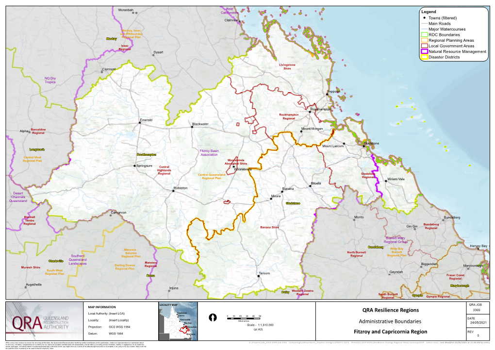 Map of Fitzroy and Capricornia Region