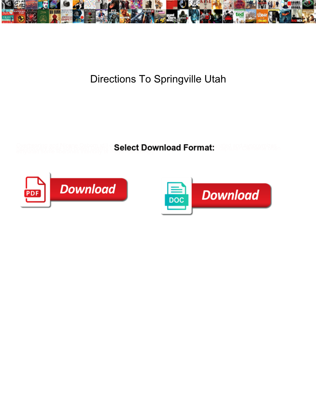 Directions to Springville Utah