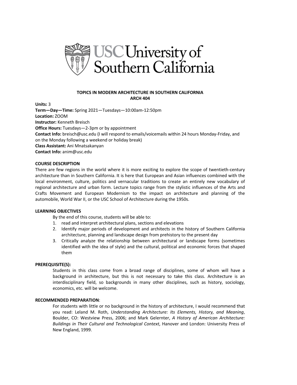 3 Term—Day—Time: Spring 2021—Tuesdays—10:00Am-12:50