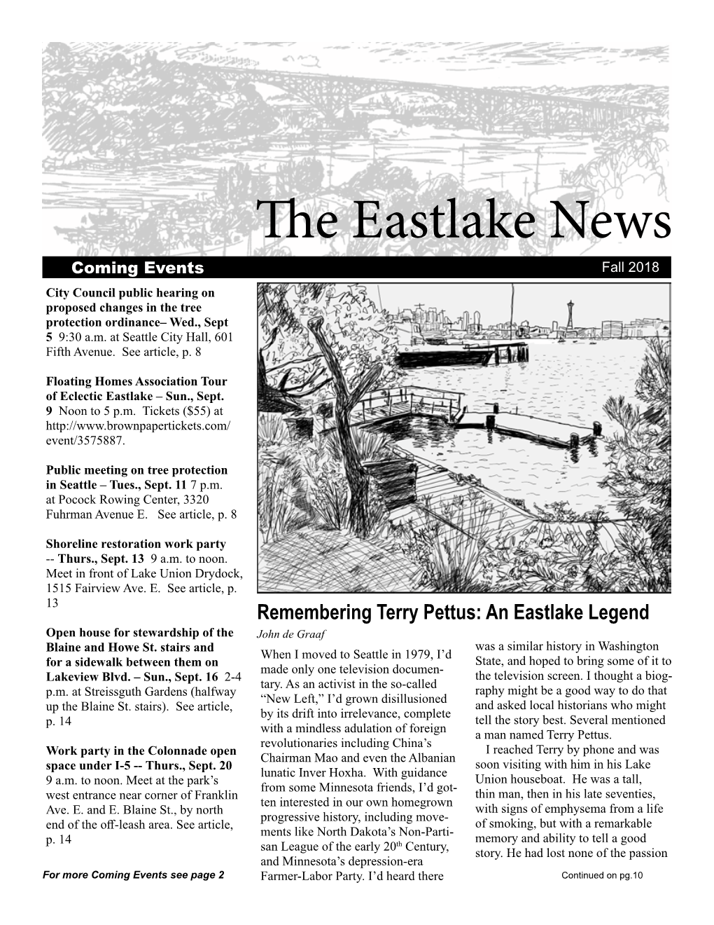 The Eastlake News Coming Events Fall 2018 City Council Public Hearing on Proposed Changes in the Tree Protection Ordinance– Wed., Sept 5 9:30 A.M