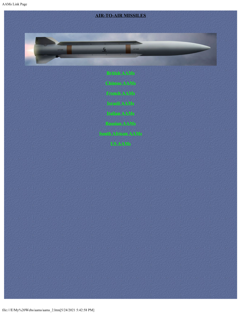 Air-To-Air Missiles