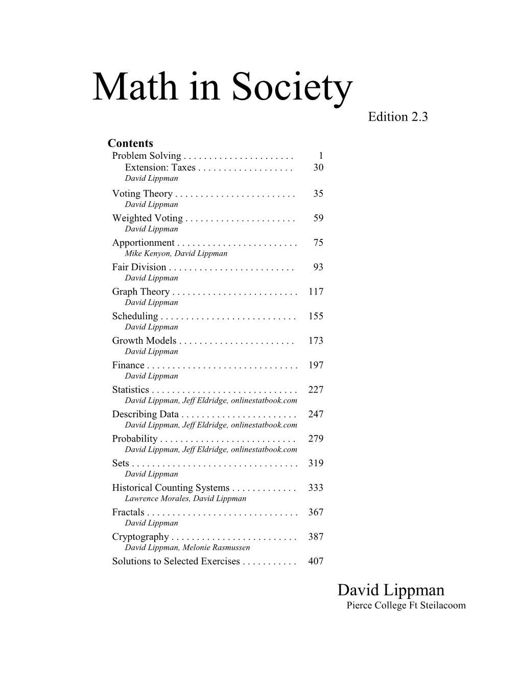 Math in Society Edition 2.3