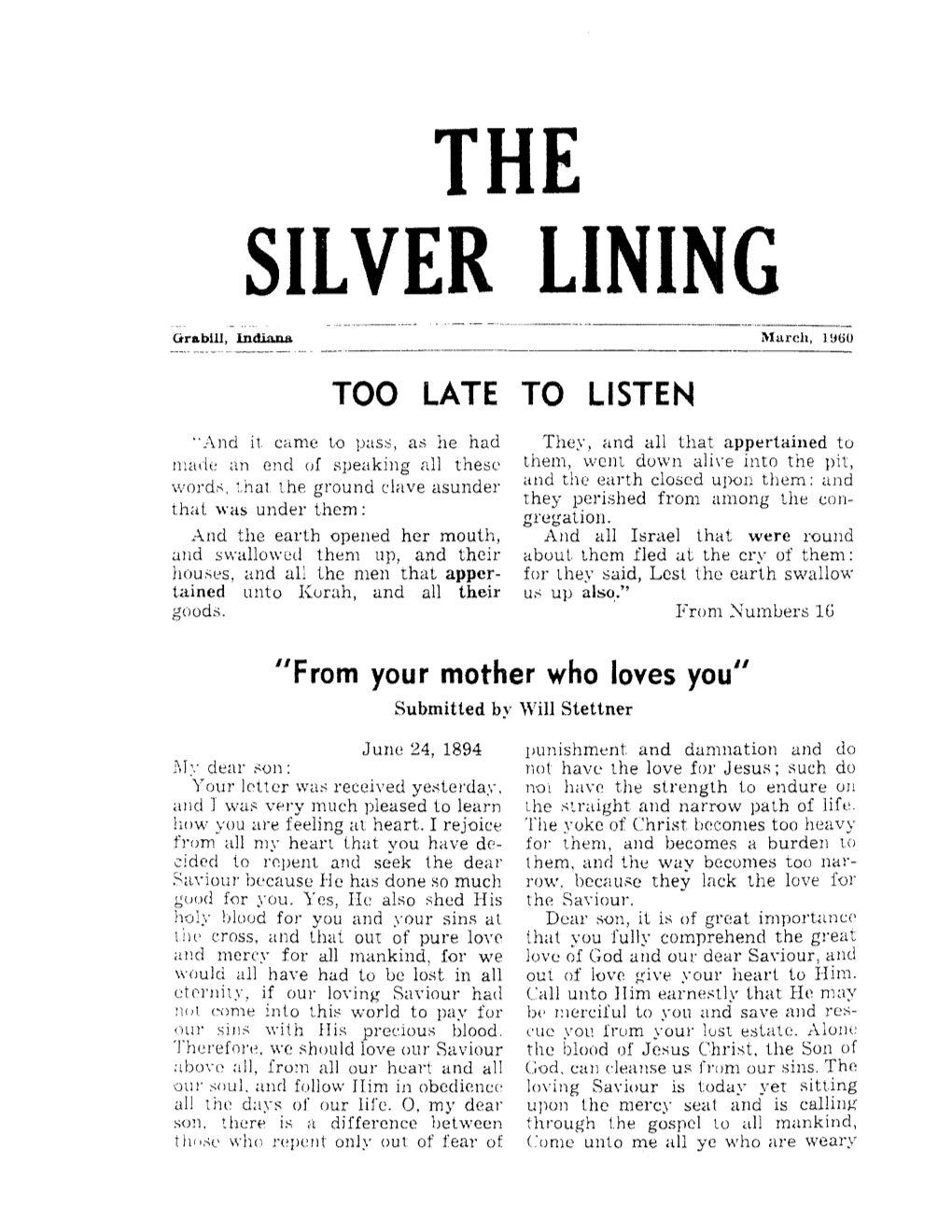 Silver Lining, Mar. 1960