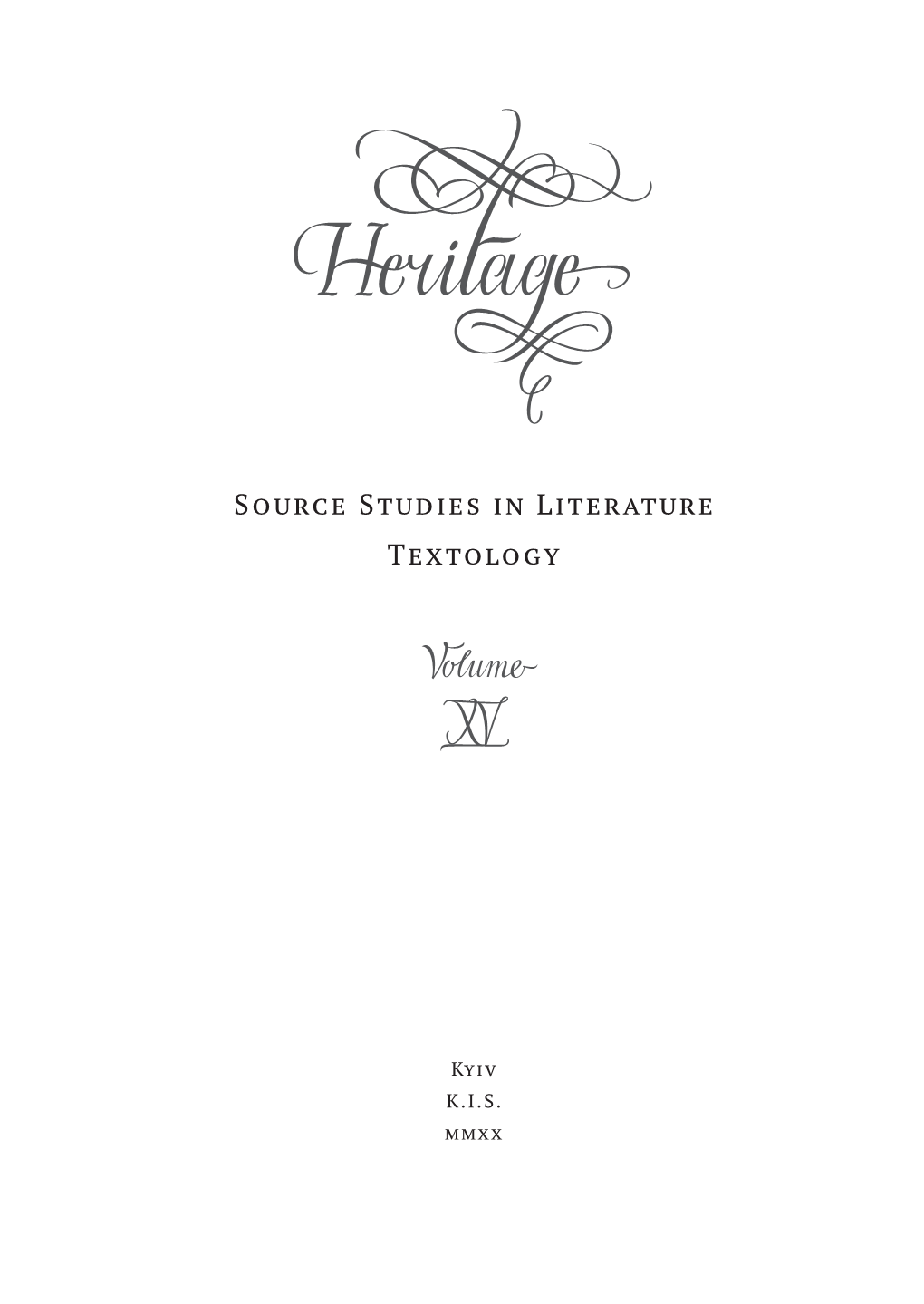 Source Studies in Literature Textology