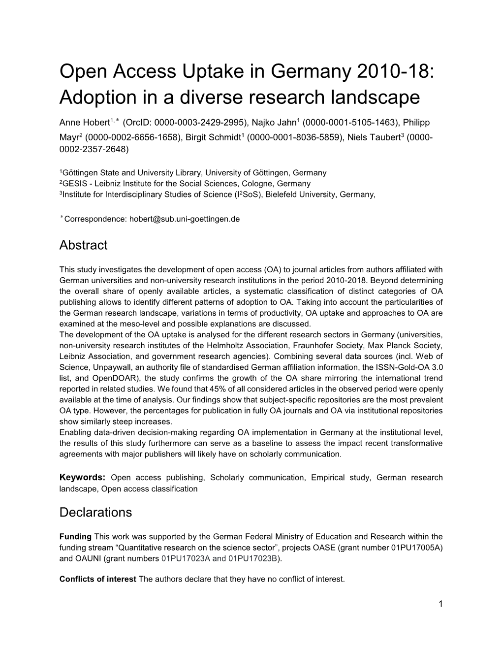 Adoption in a Diverse Research Landscape