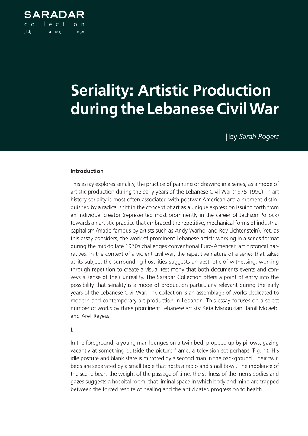 Artistic Production During the Lebanese Civil War