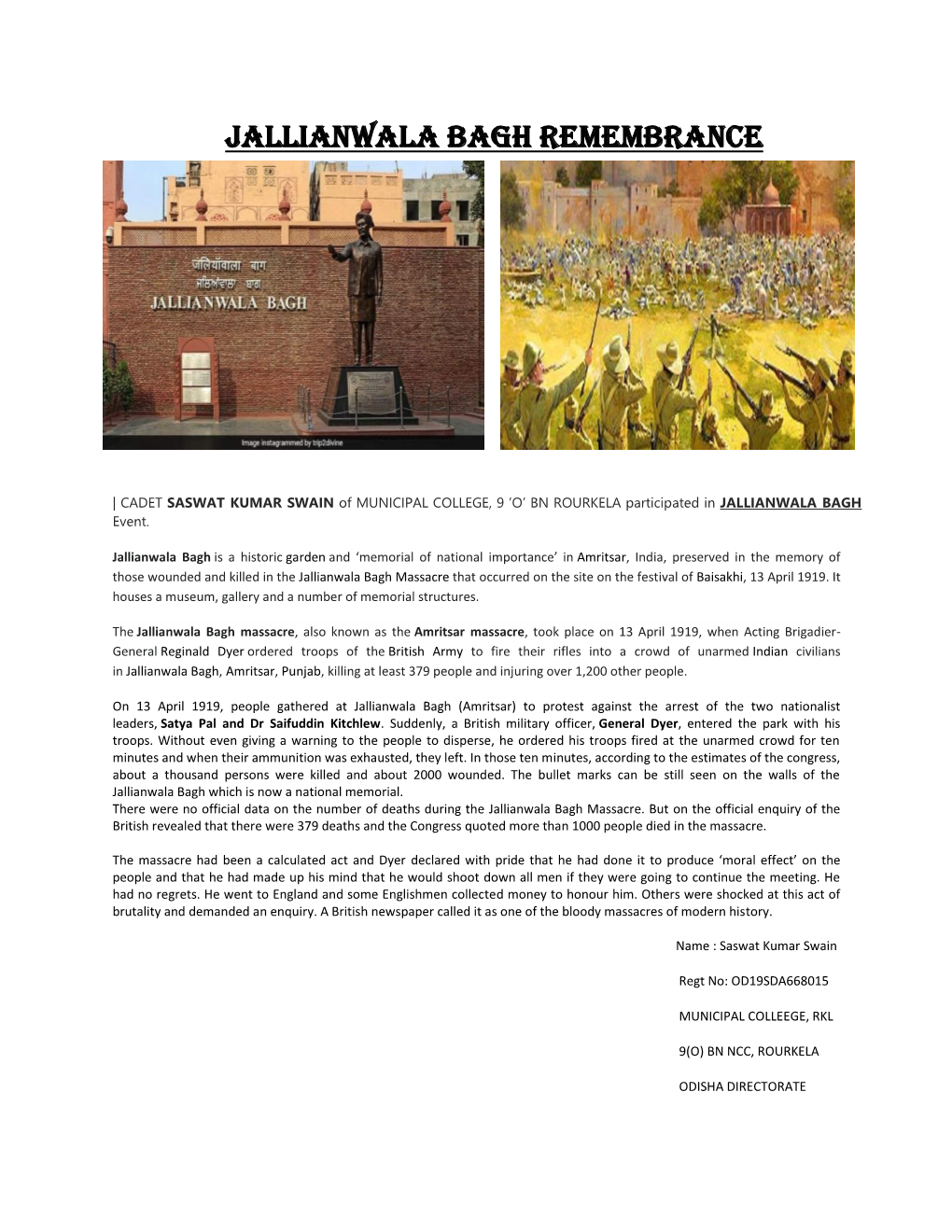 Jallianwala Bagh Remembrance