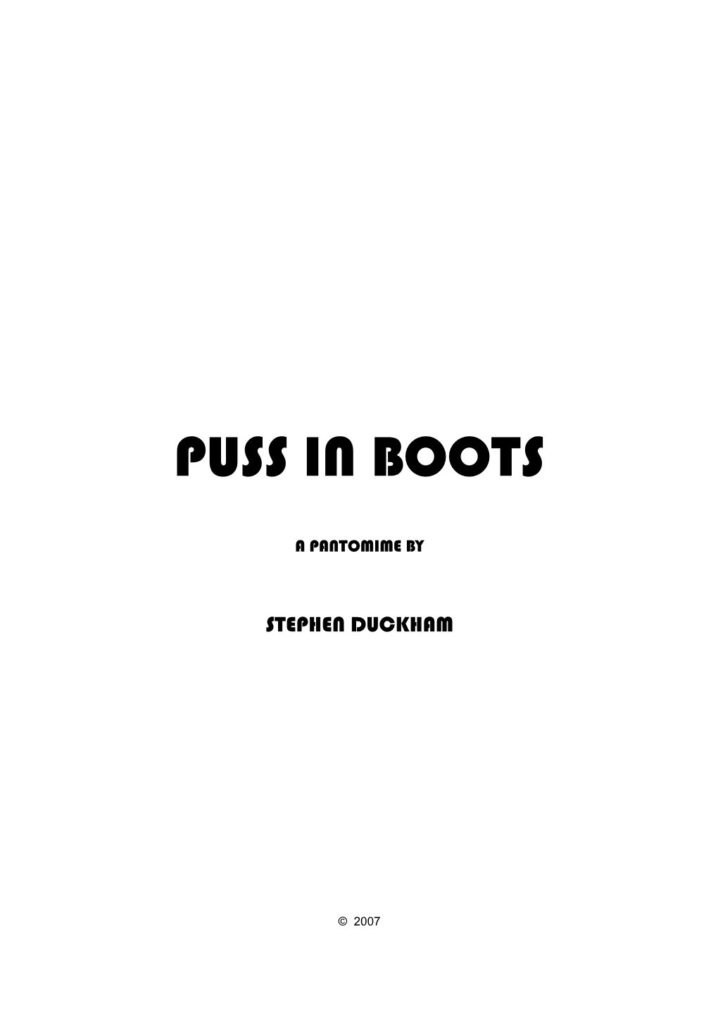 Puss in Boots by Stephen Duckham