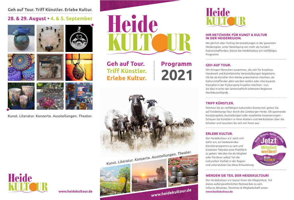 Veranstaltungsbroschüre Heidekultour 2021