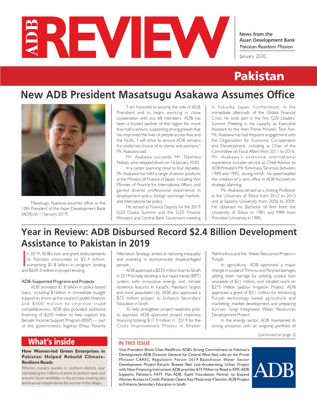 ADB Review: News from the ADB Pakistan Resident Mission