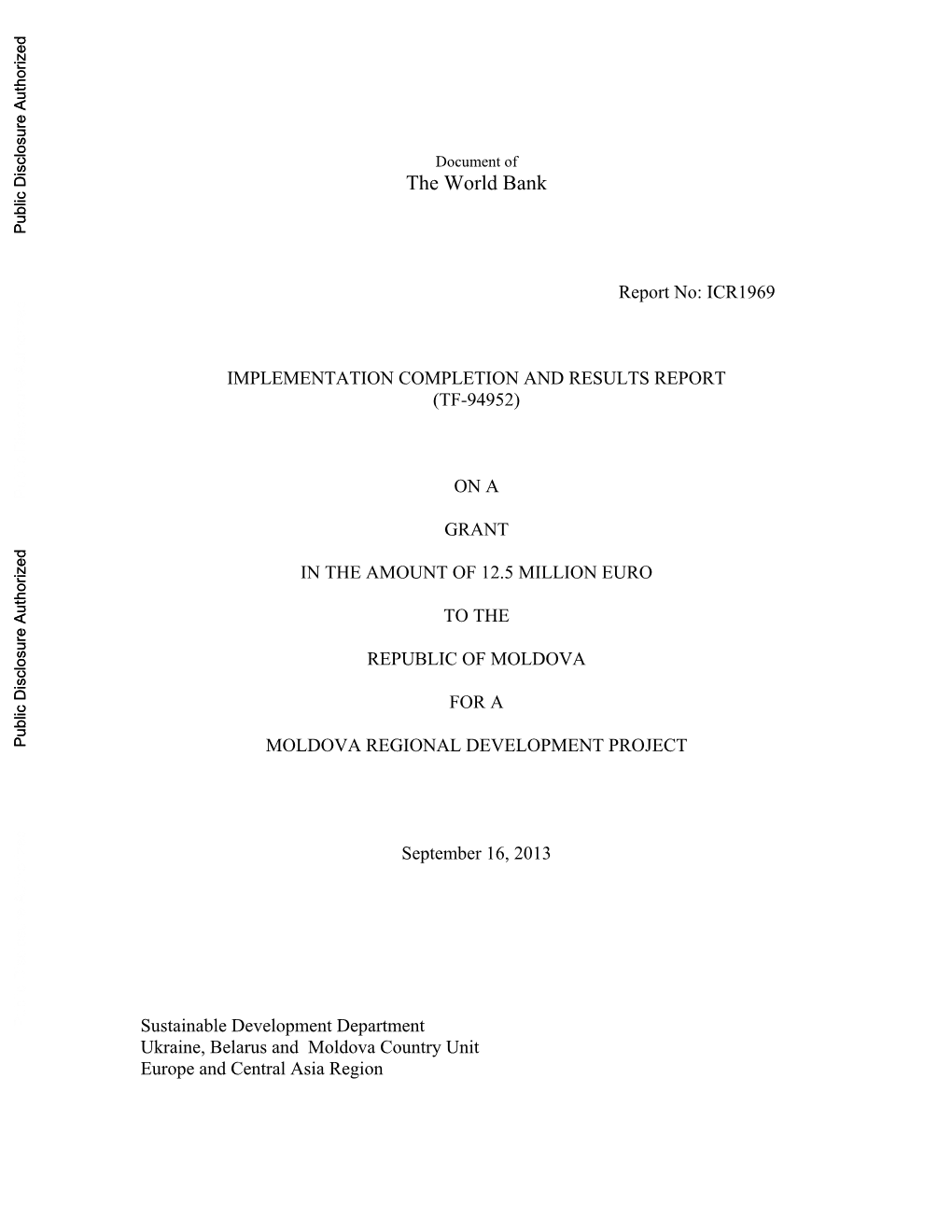 World Bank Document