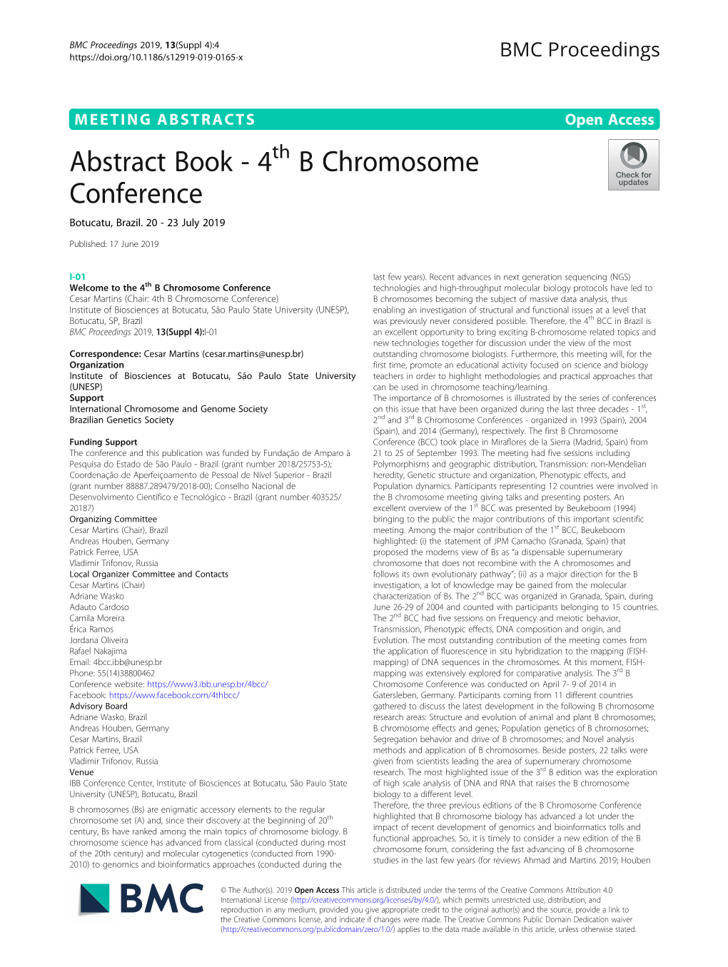 4 B Chromosome Conference