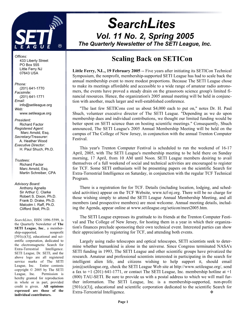 Vol 11 No 2, Spring 2005