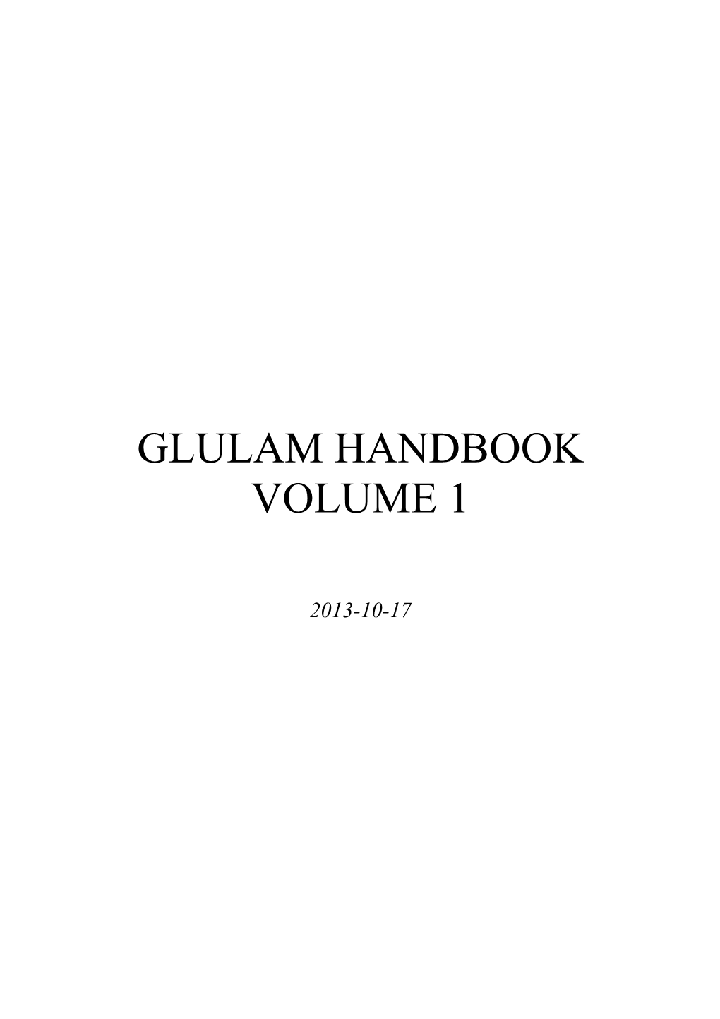 Glulam Handbook Volume 1