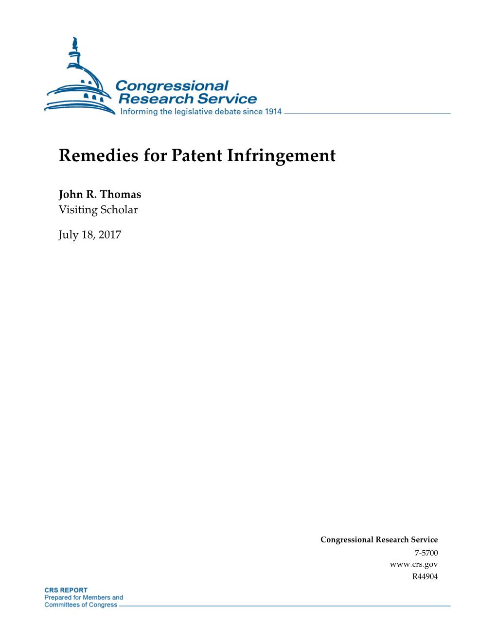 Remedies for Patent Infringement