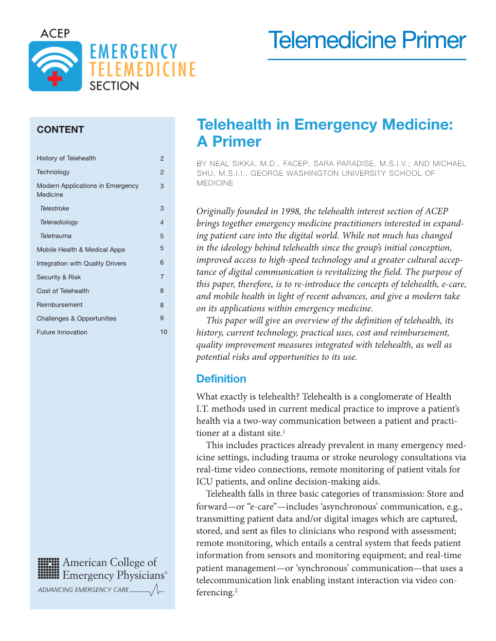 Telemedicine Primer