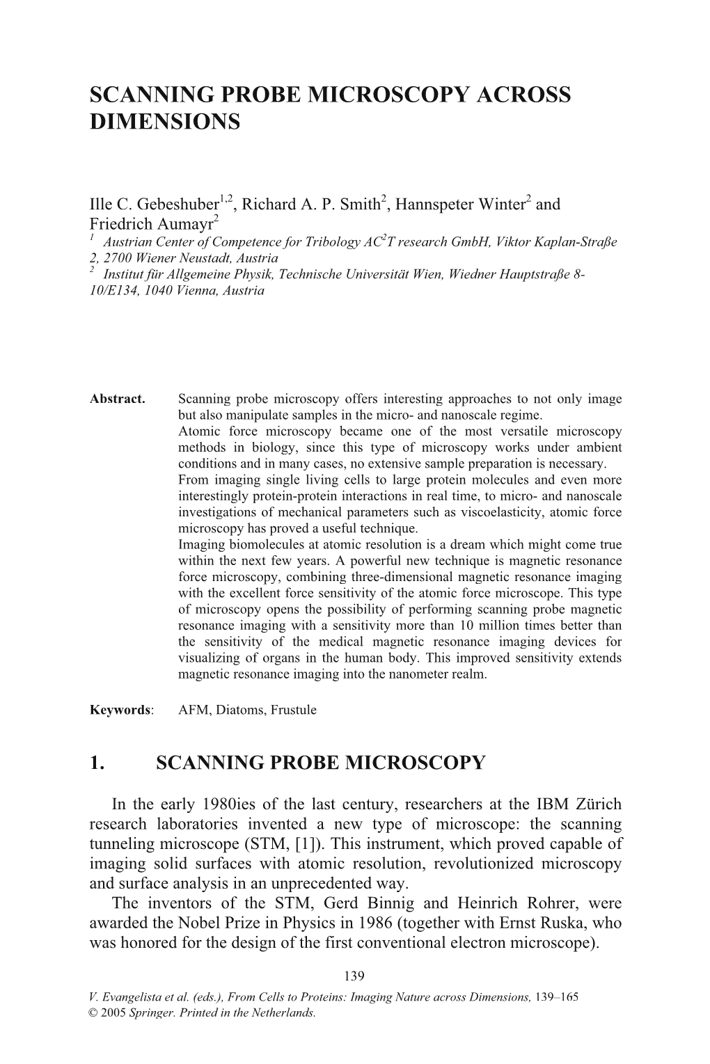 Scanning Probe Microscopy Across Dimensions