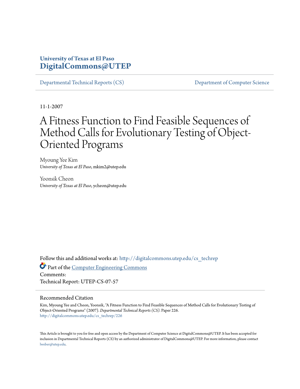 A Fitness Function to Find Feasible Sequences of Method Calls For