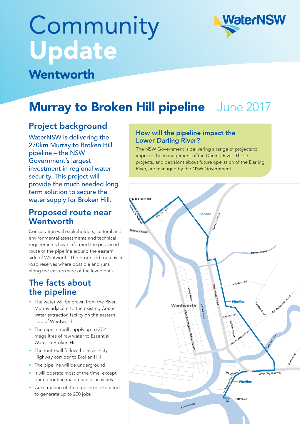 Community Update Murray to Broken Hill Pipeline June 2017