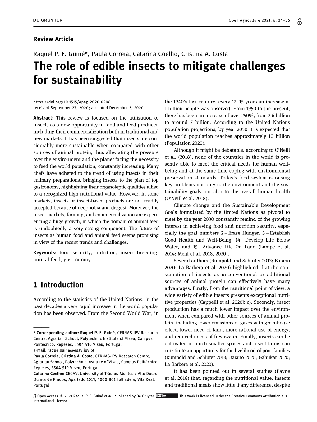 The Role of Edible Insects to Mitigate Challenges for Sustainability