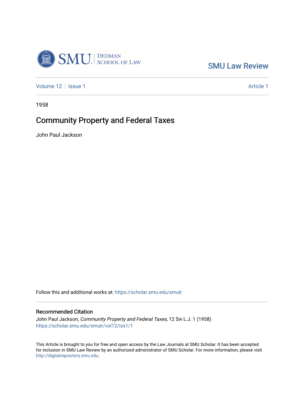 Community Property and Federal Taxes