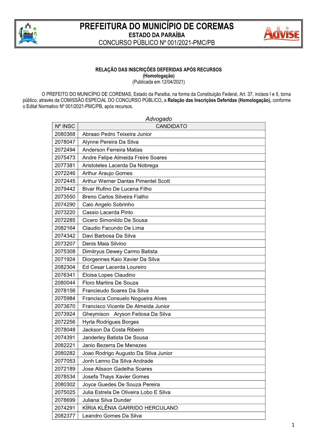 Prefeitura Do Município De Coremas Estado Da Paraíba