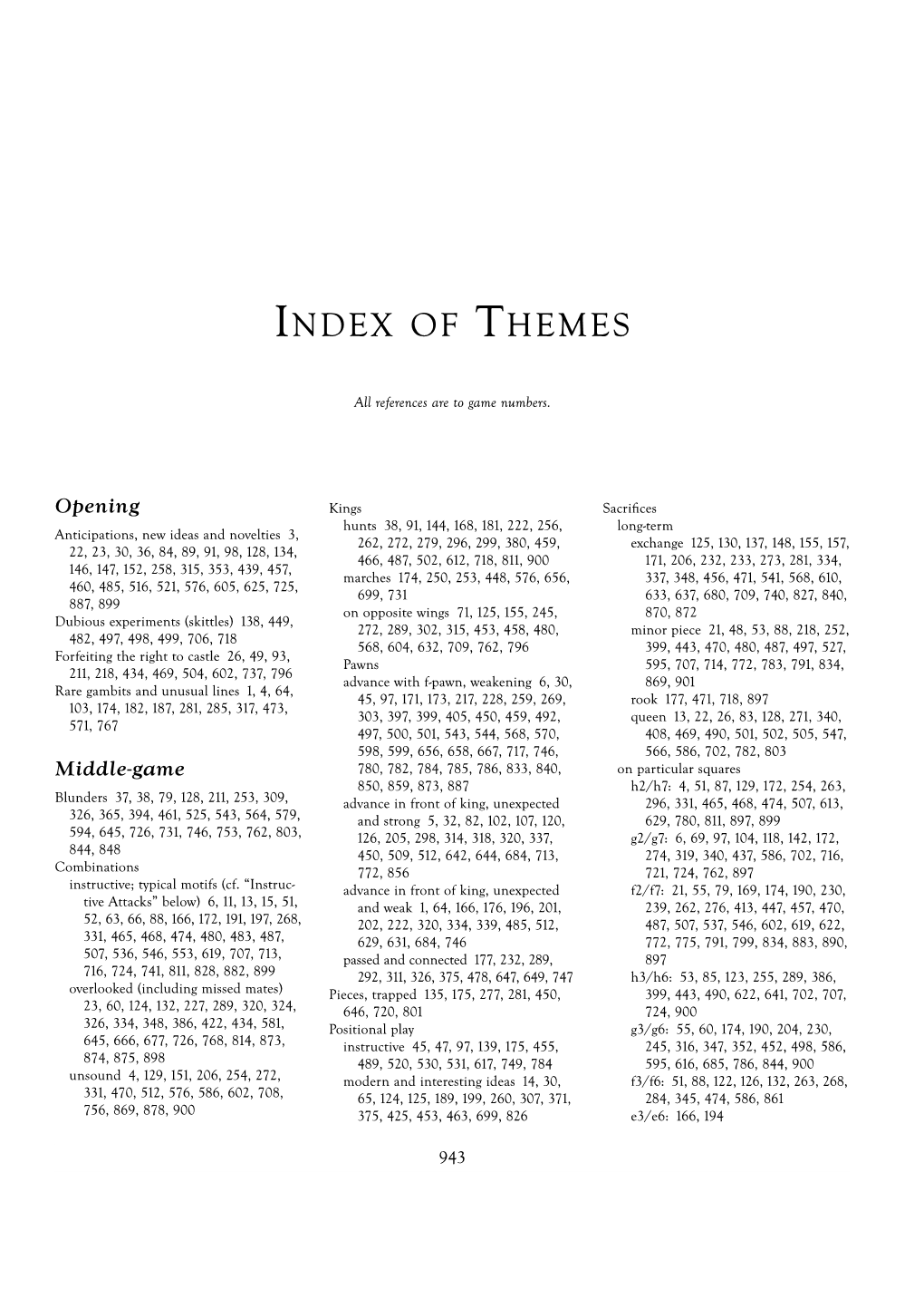 Index of Themes