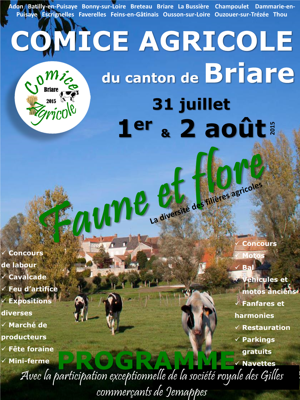 COMICE AGRICOLE Du Canton De Briare 31 Juillet Er 1 & 2 Août 2015