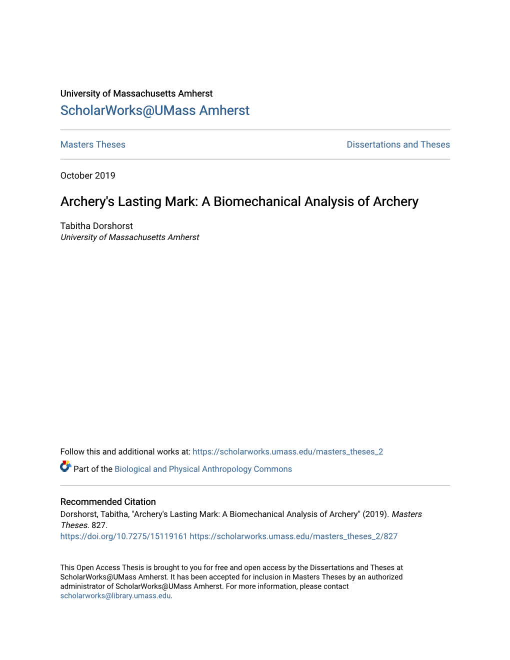 A Biomechanical Analysis of Archery