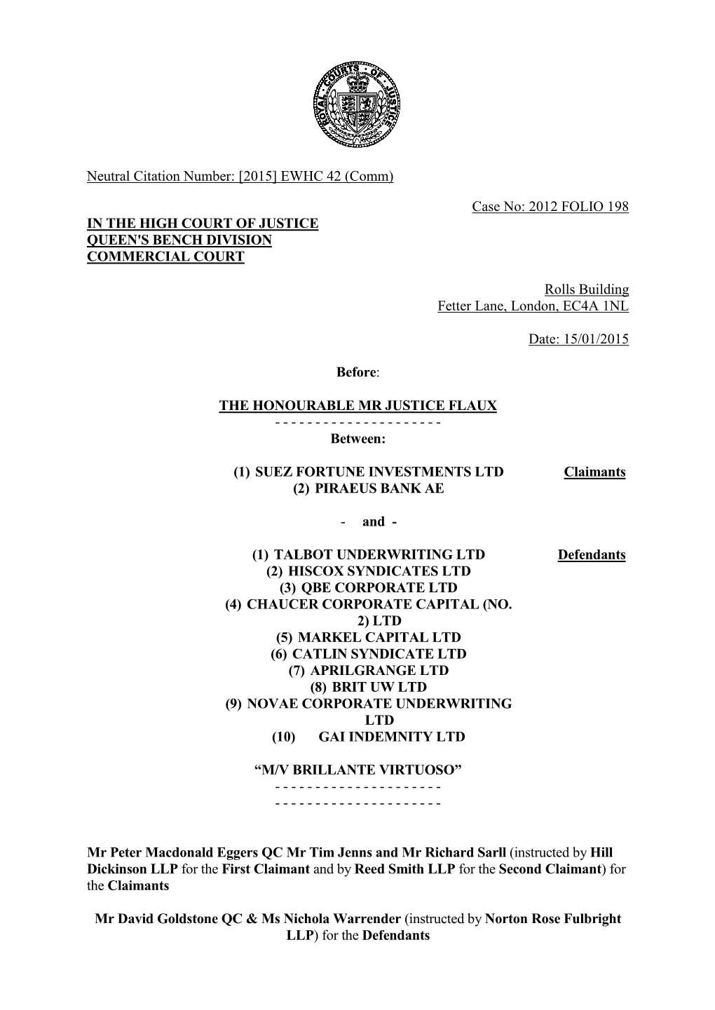 High Court Judgment Template