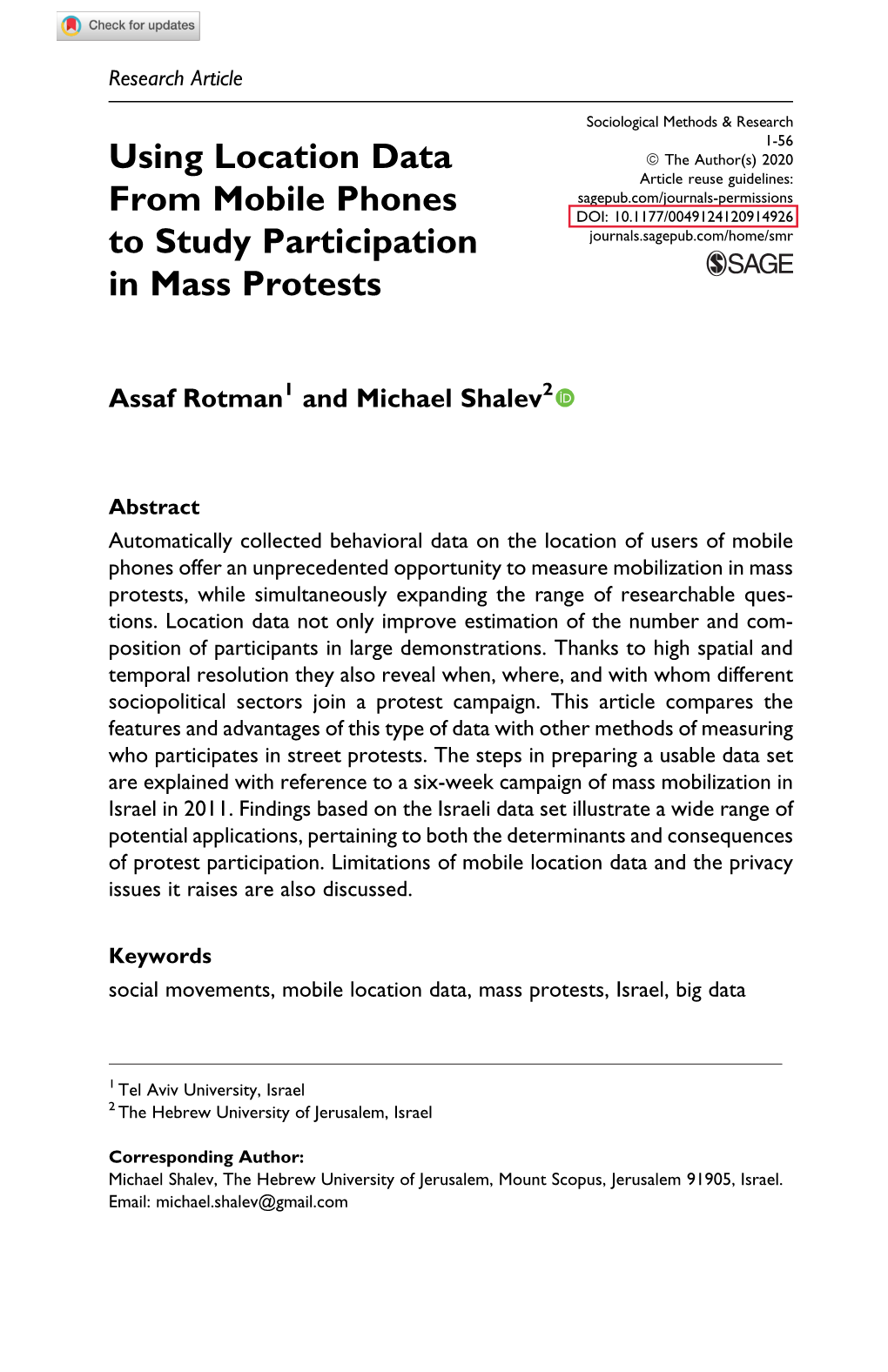 Using Location Data from Mobile Phones to Study Participation In