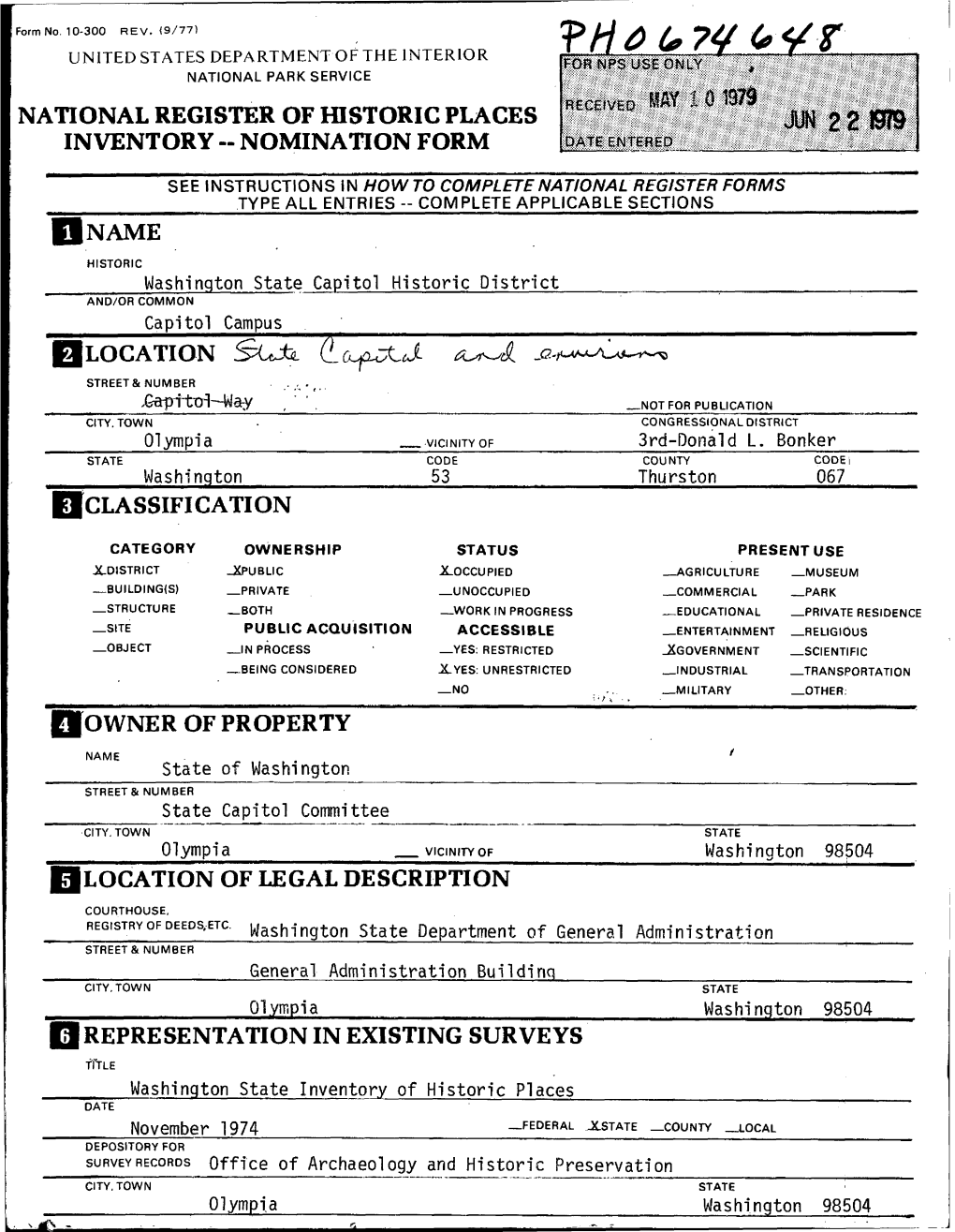 National Register of Historic Places Inventory -- Nomination Form