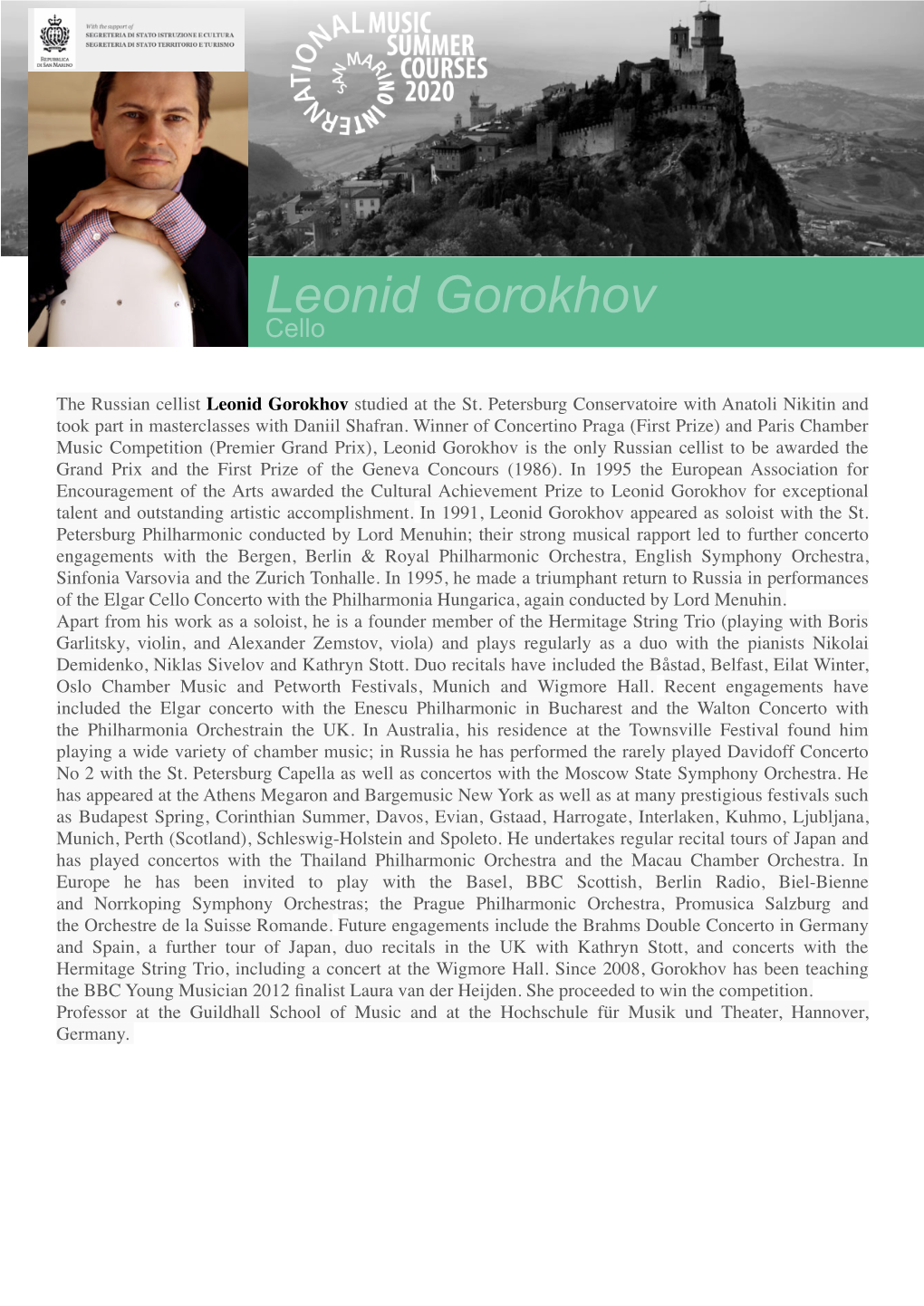 Leonid Gorokhov Cello