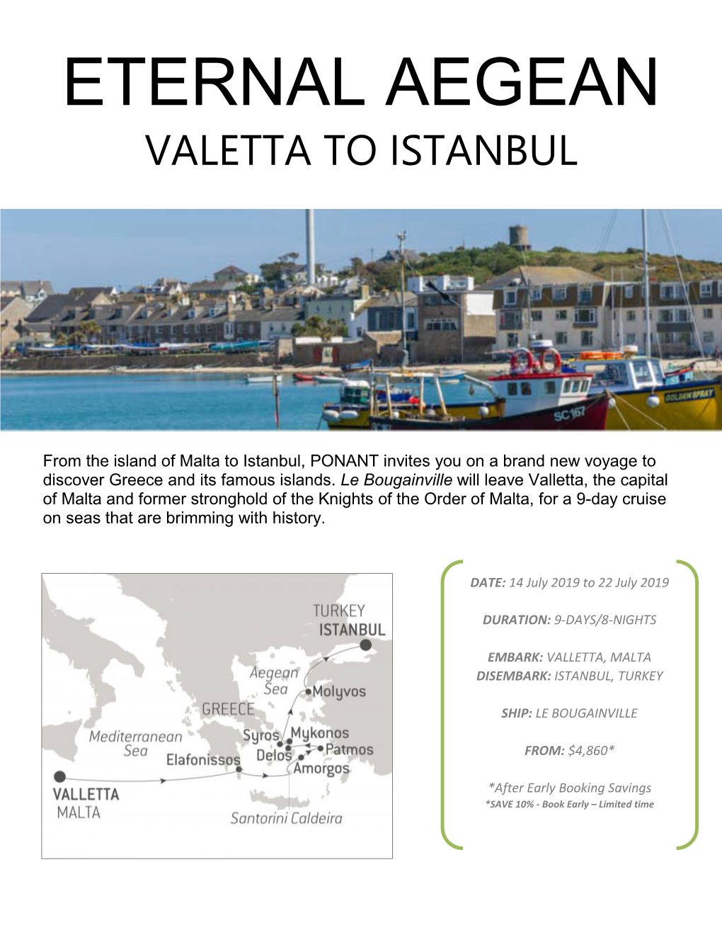 Eternal Aegean Valetta to Istanbul