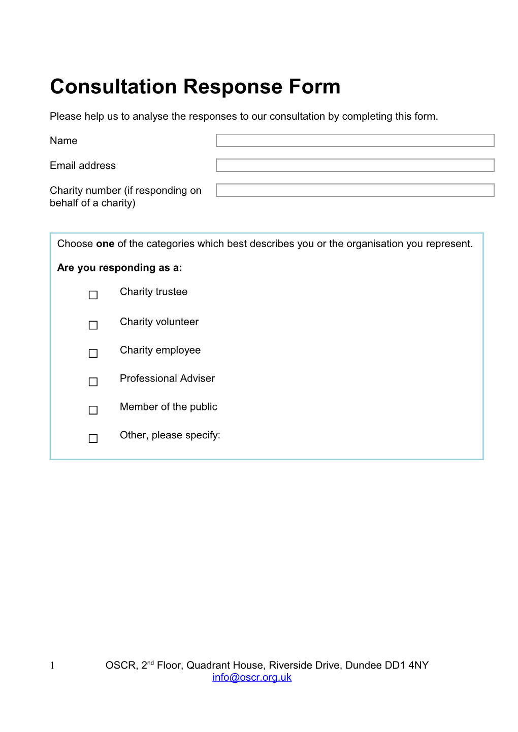 Respondent Information Form