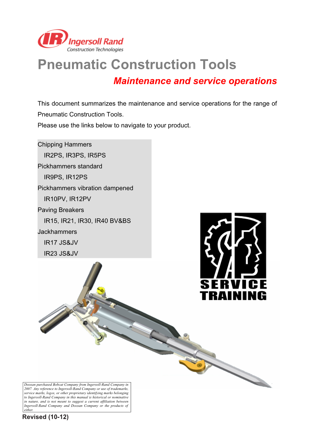 Pneumatic Construction Tools Maintenance and Service Operations