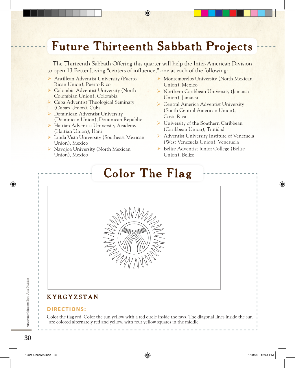 Future Thirteenth Sabbath Projects Color the Flag