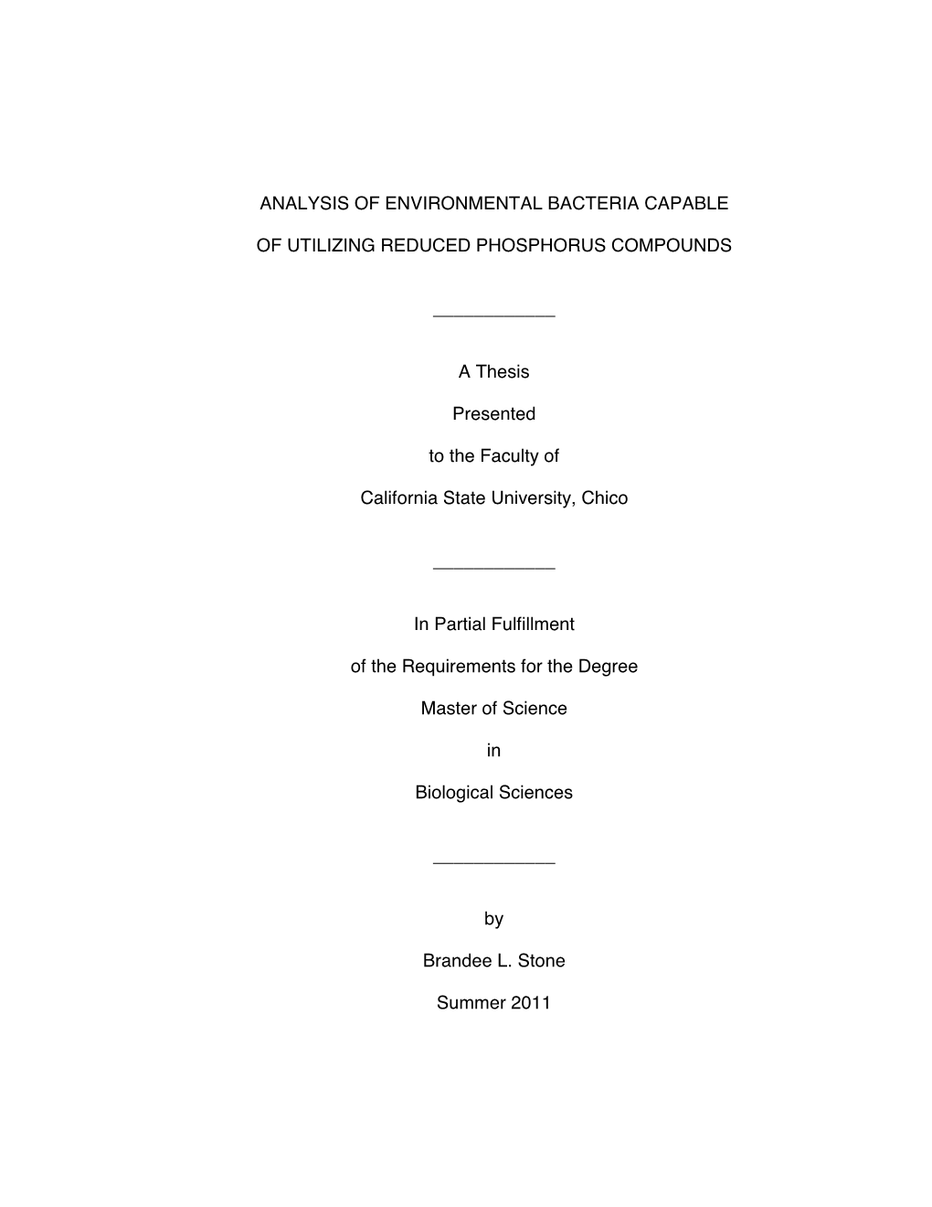 Analysis of Environmental Bacteria Capable of Utilizing Reduced