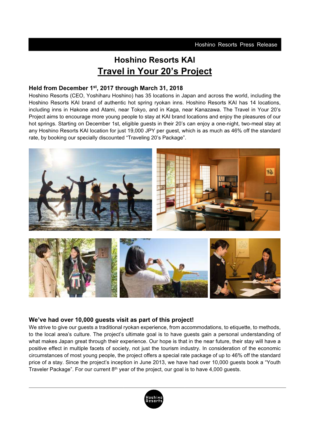 Hoshino Resorts KAI Travel in Your 20'S Project