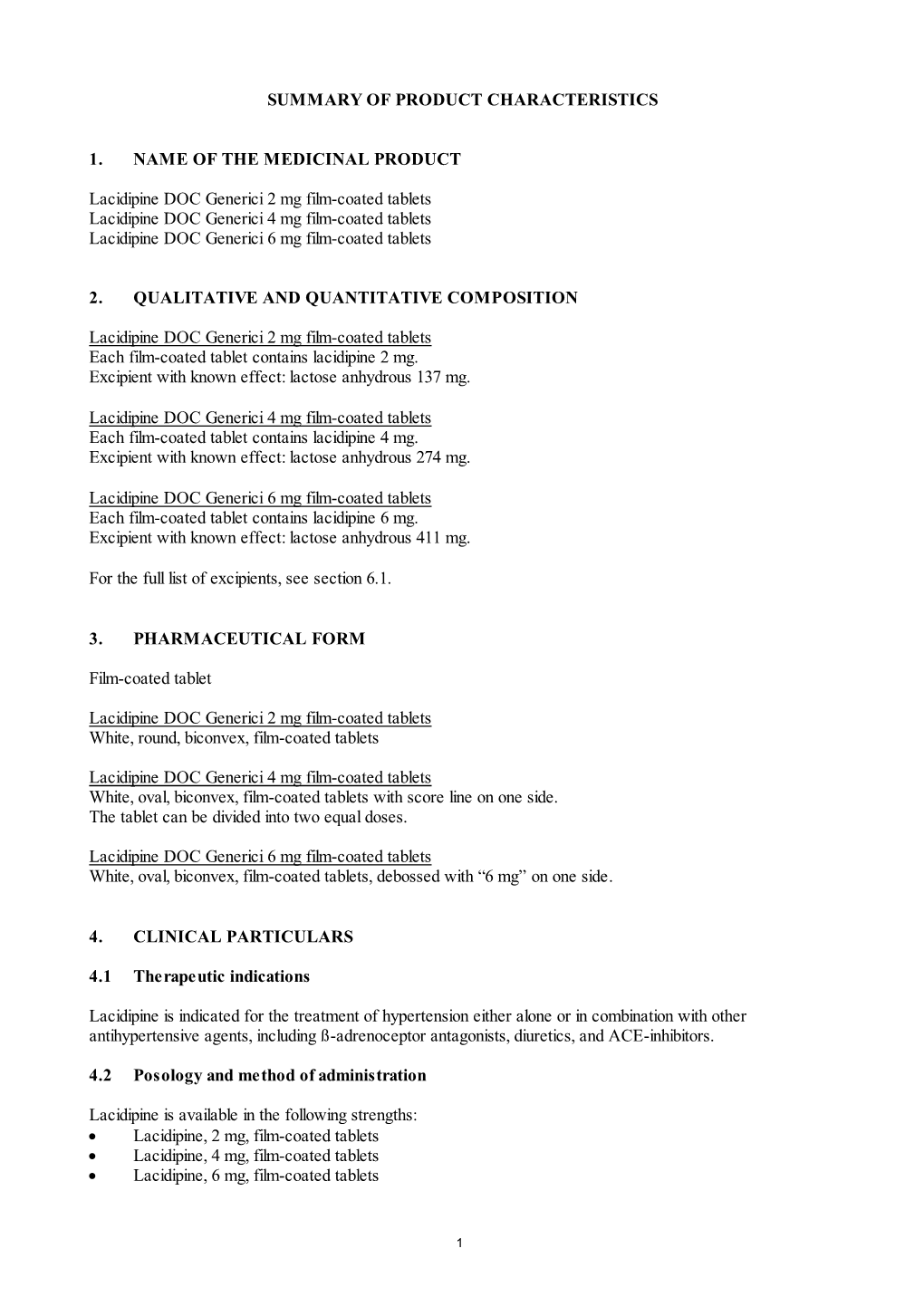 Summary of Product Characteristics