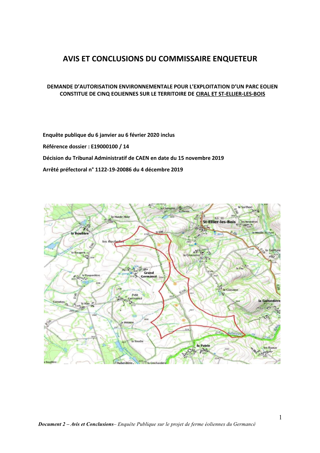 Avis Et Conclusions Du Commissaire Enqueteur