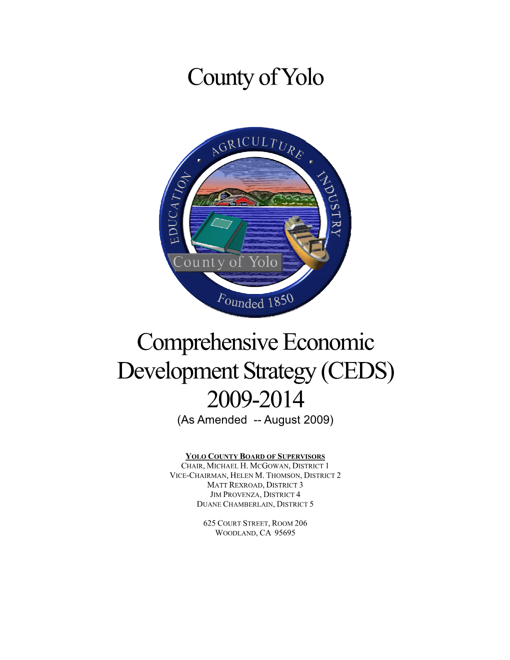 County of Yolo Comprehensive Economic Development Strategy