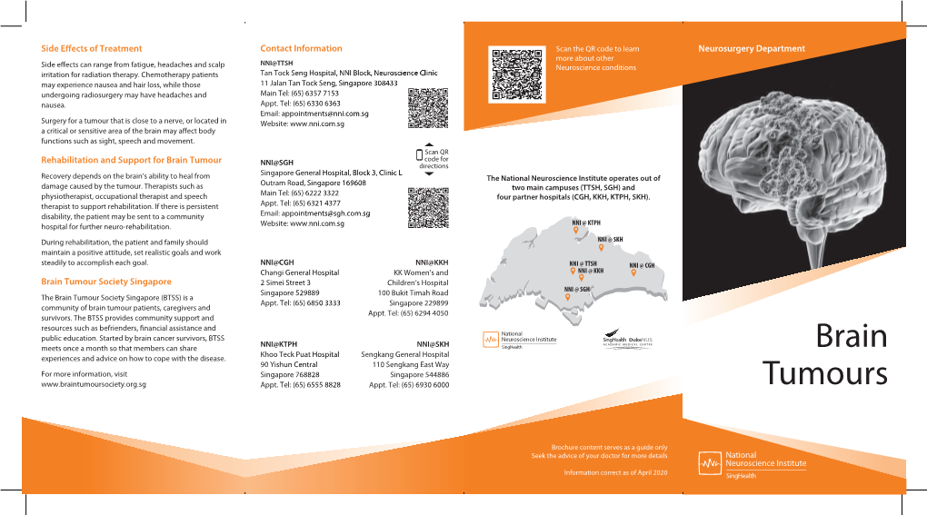 Brain Tumours Brochure English FA Print