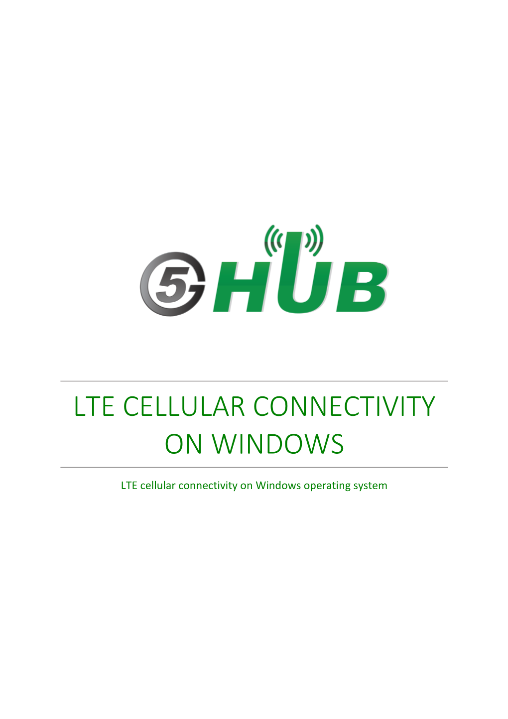 LTE Cellular Connectivity on Windows OS