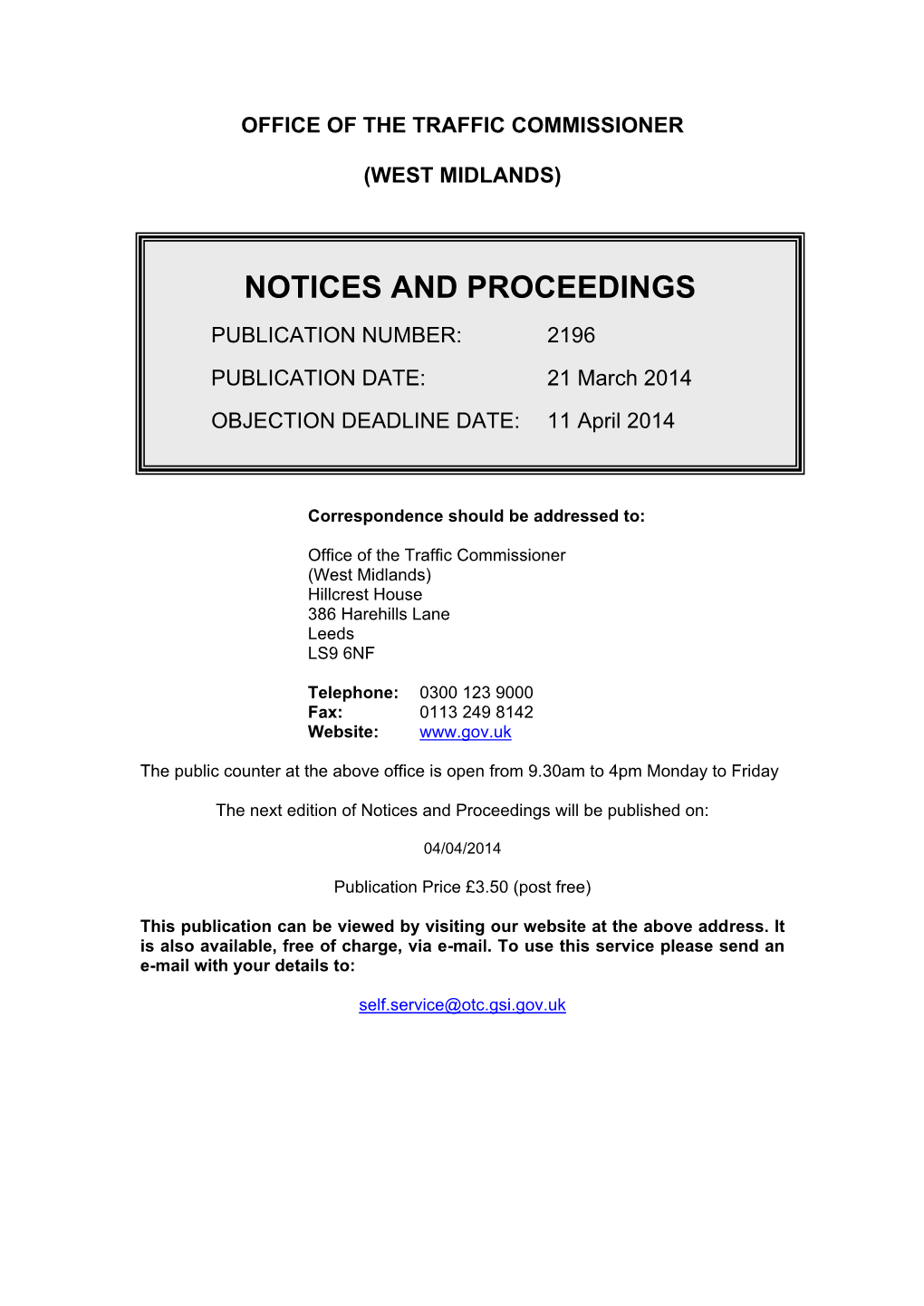 Notices and Proceedings