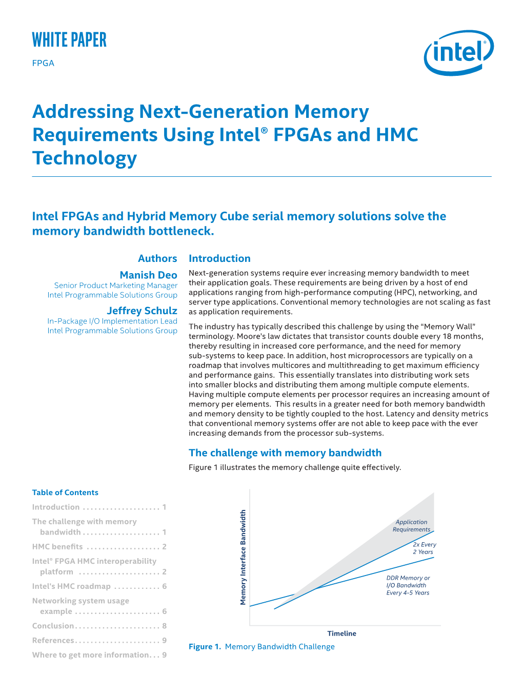 Addressing Next-Generation Memory Requirements Using Intel® Fpgas and HMC Technology