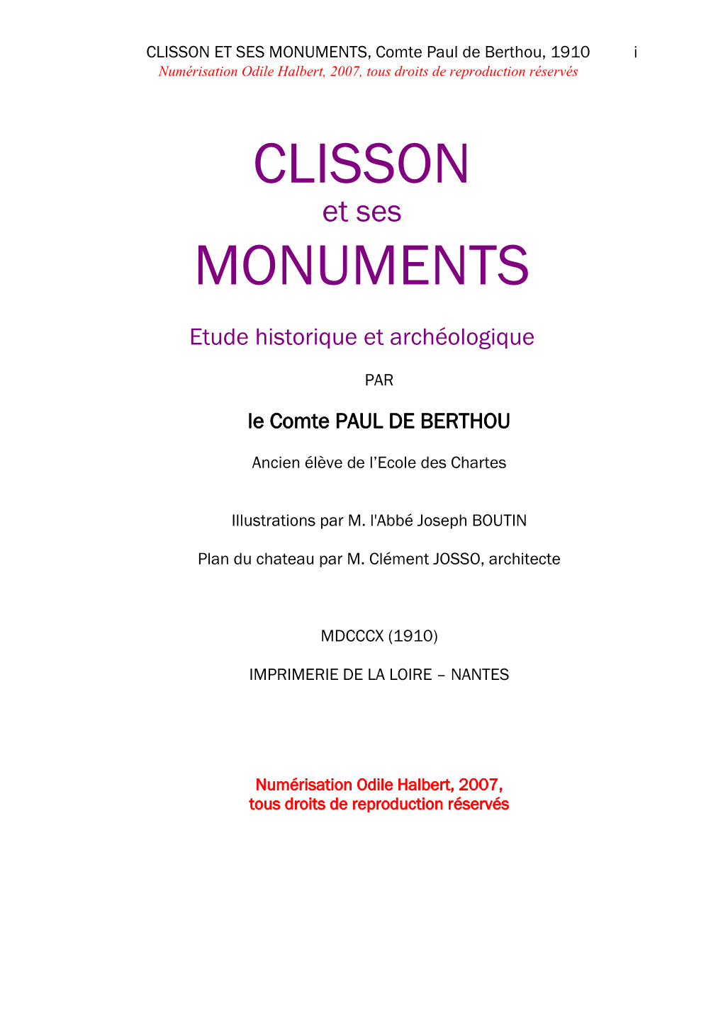 Clisson Monuments