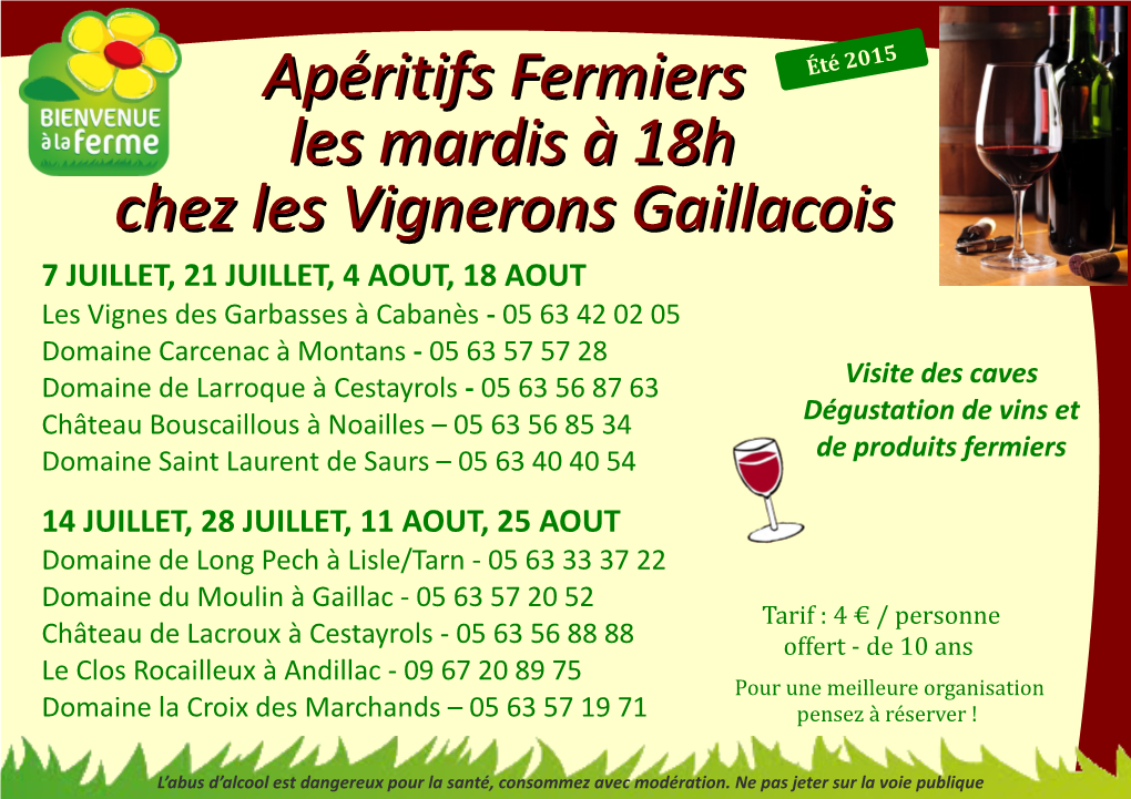 Apéritifs Fermiers Les Mardis À 18H Chez