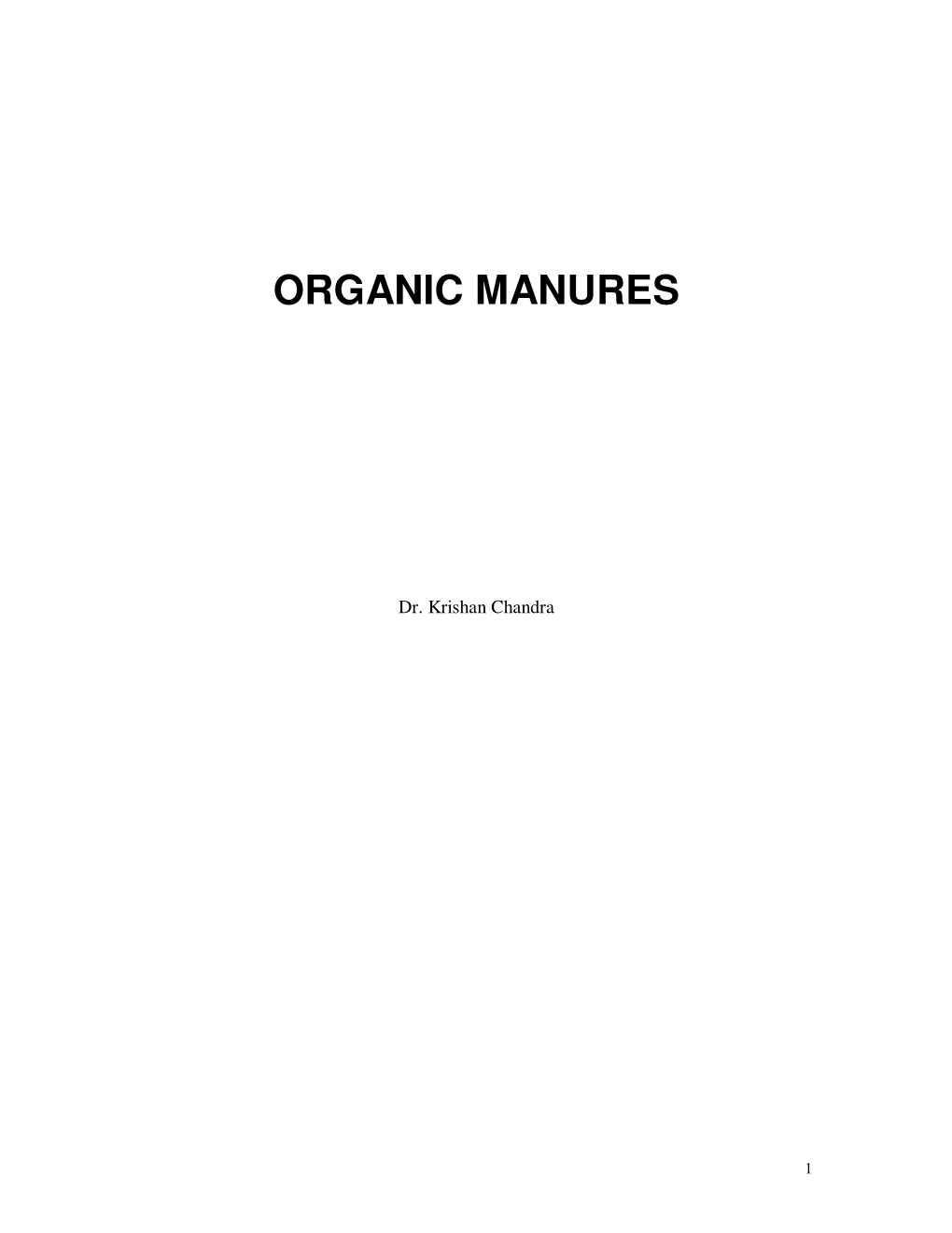 Organic Manures