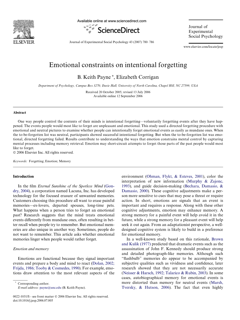 Emotional Constraints on Intentional Forgetting